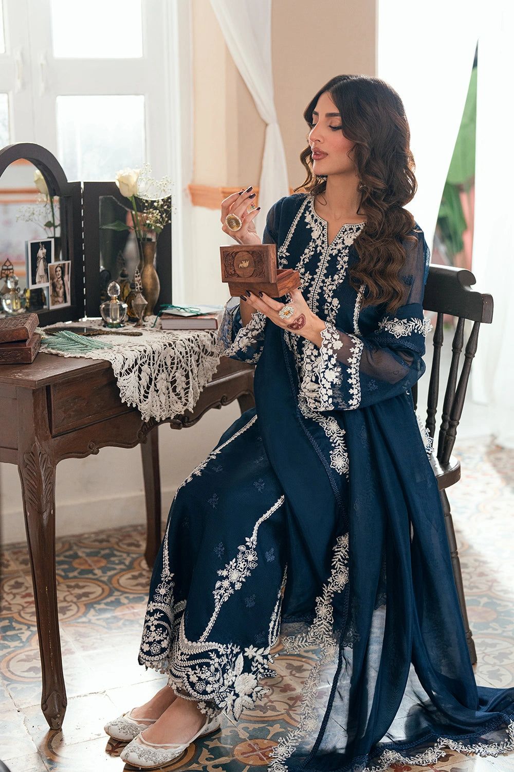 03-Piece Chiffon Suit With Embroidery | Unstitched