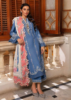 03-Piece Embroidered Lawn Suit With Chiffon Dupatta | Unstitched