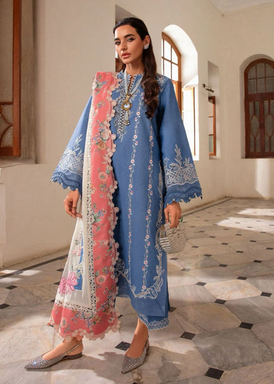 03-Piece Embroidered Lawn Suit With Chiffon Dupatta | Unstitched