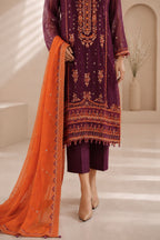03-Piece Chiffon Suit With Embroidery | Unstitched