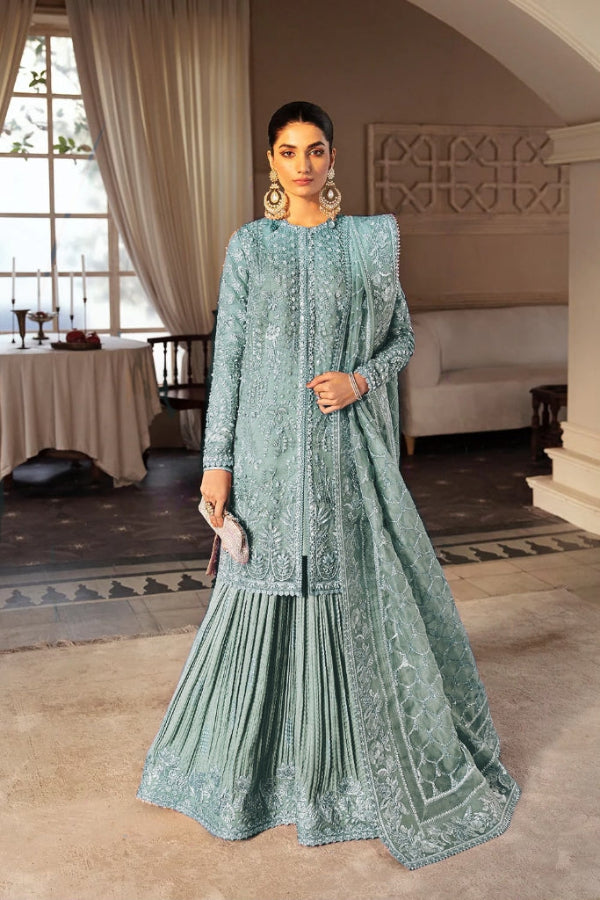 03-Piece Fully Embroidered Organza Suit | Unstitched