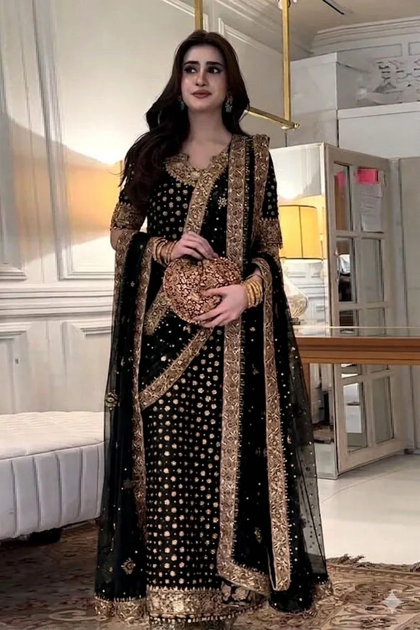 Fareeha – Haris Shakeel Inspired Black Shimmer Suit