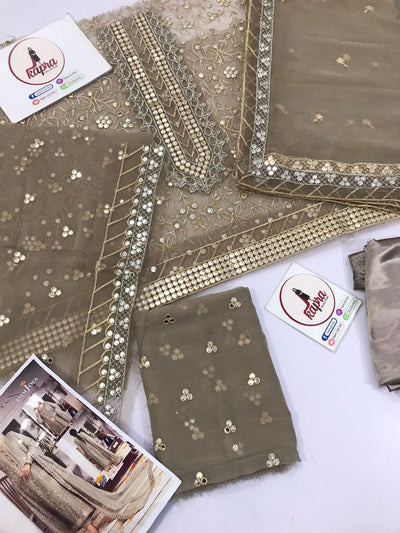 Asim jofa chiffon 9mm seq replica suit - Kapra Collection