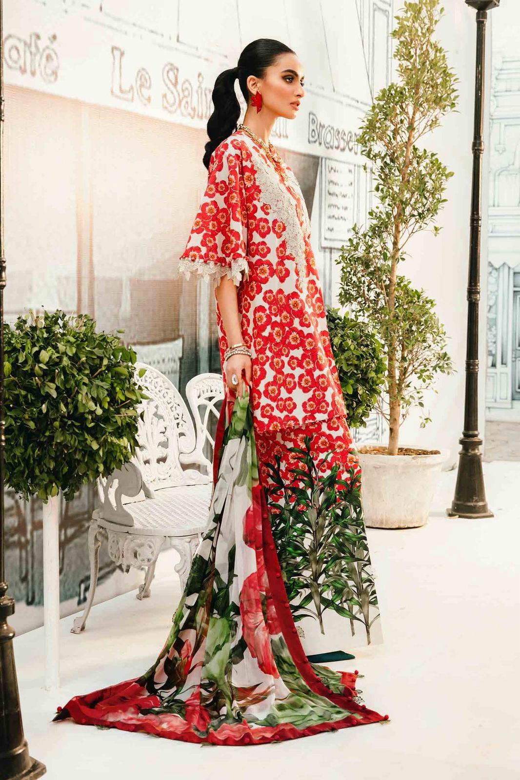 Lawn 3Piece Digital Printed Unstitched Dress - Kapra Collection