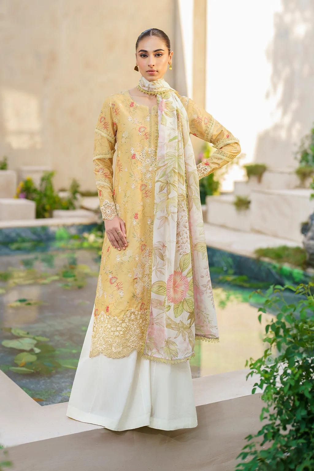 Lawn summer collection 3 piece unstitched digital printed suit - Kapra Collection