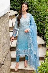 Mushq Blue Digital Printed Lawn Collection Replica - Kapra Collection