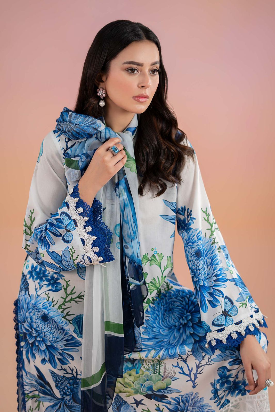 Lawn 3 piece unstitched printed suit - Kapra Collection