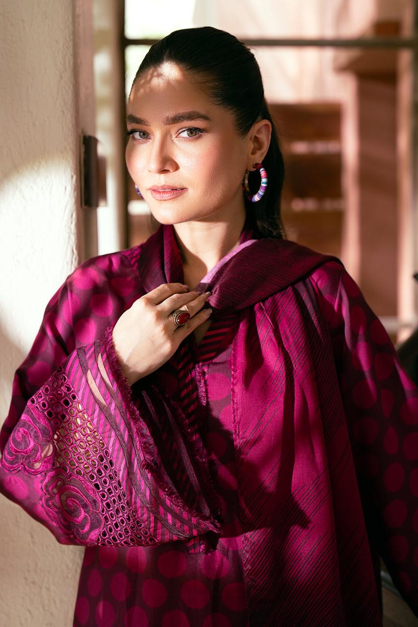 Lawn summer collection 3 piece unstitched digital printed suit - Kapra Collection
