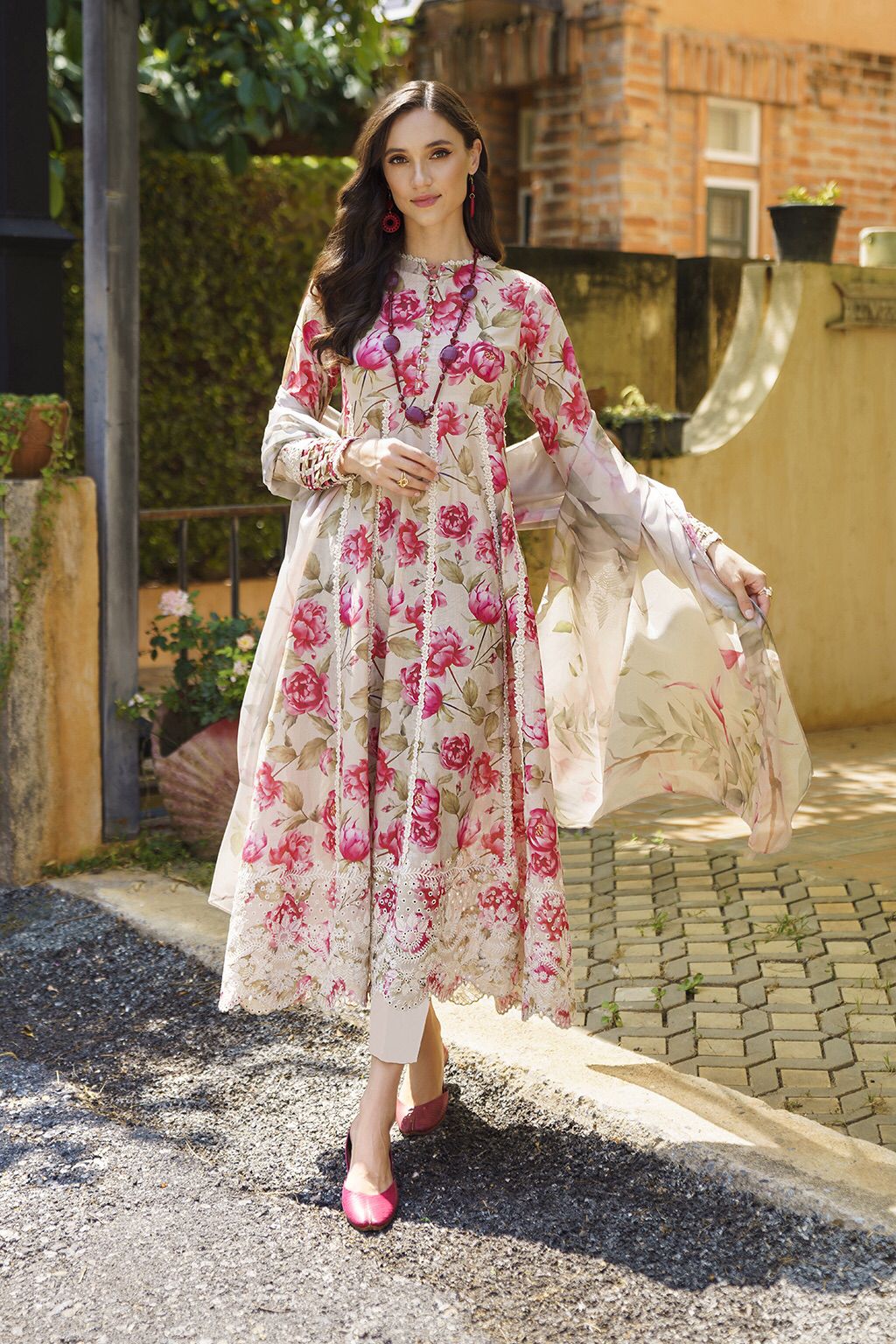 Iznik Embroidered lawn collection replica - Kapra Collection