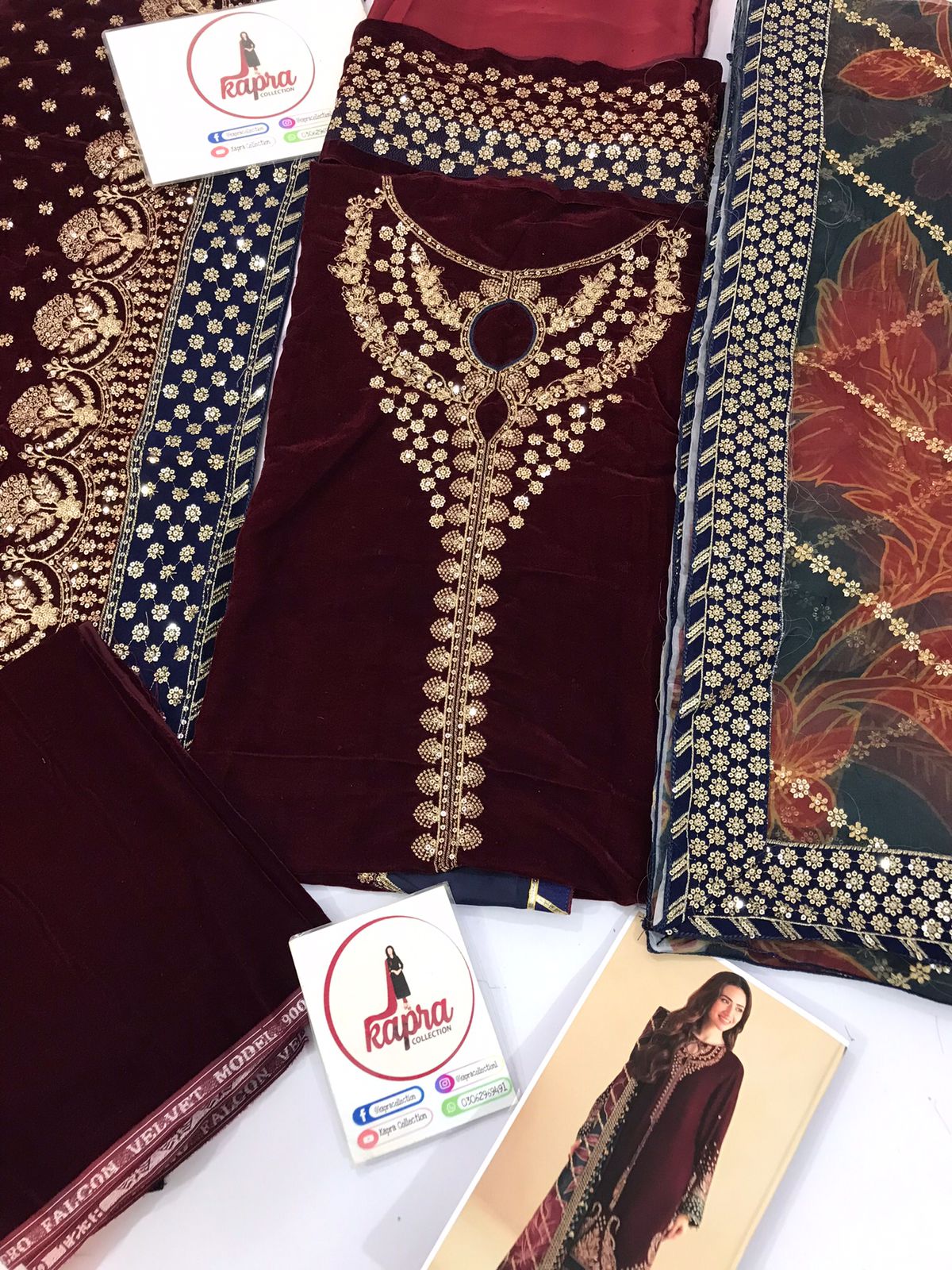 Velvet for women clothing (UNSTITCHED) by Kapra Collection