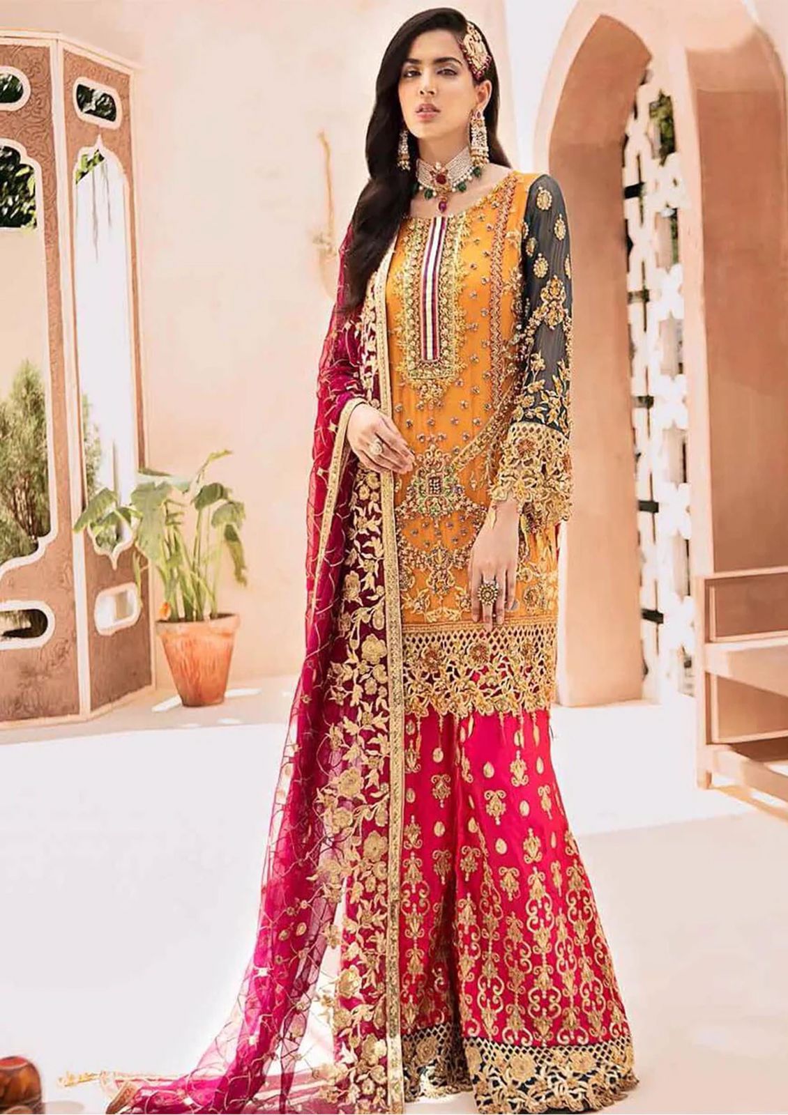 Chiffon Garara for women clothing (UNSTITCHED) by Kapra Collection - Kapra Collection