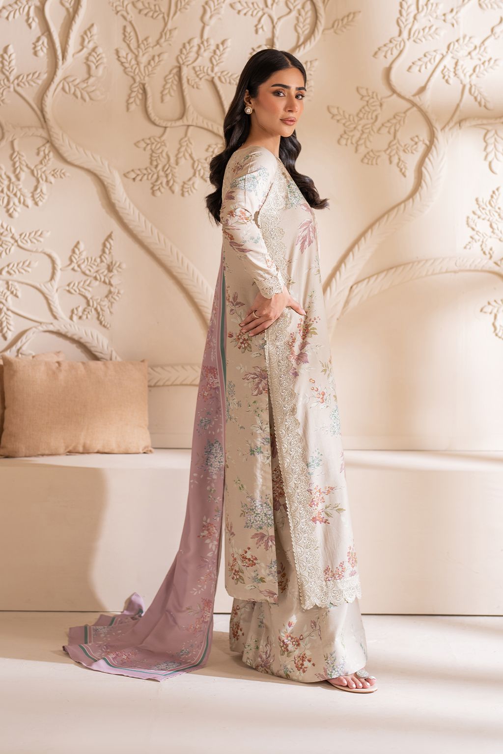 Lawn summer collection 3 piece unstitched digital printed suit - Kapra Collection
