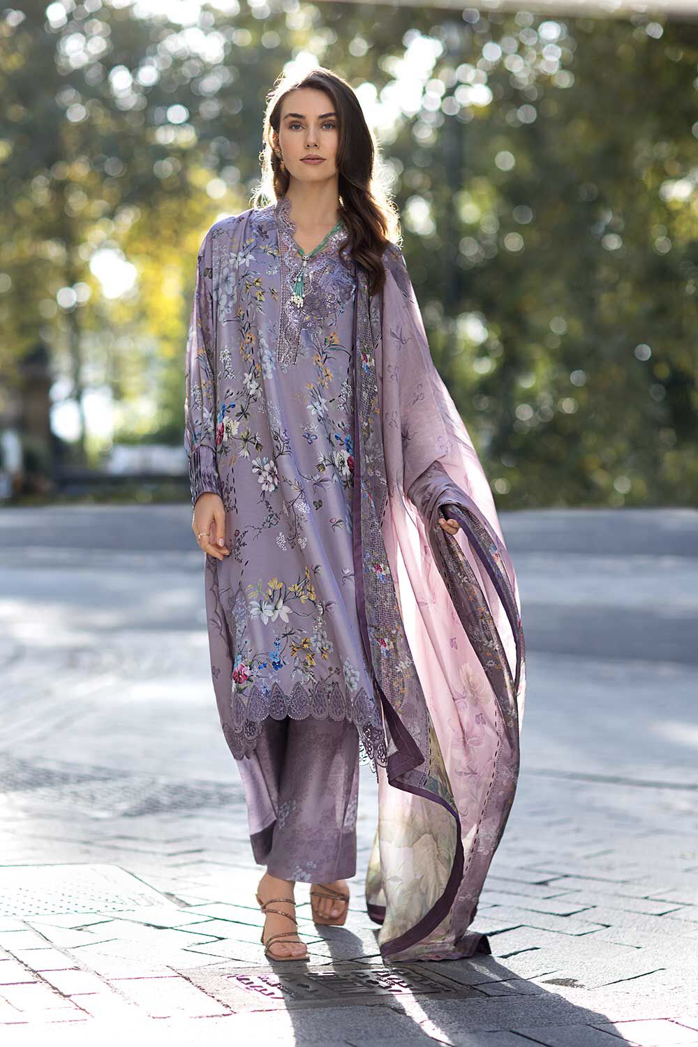 Lawn 3 piece unstitched digital printed suit - Kapra Collection