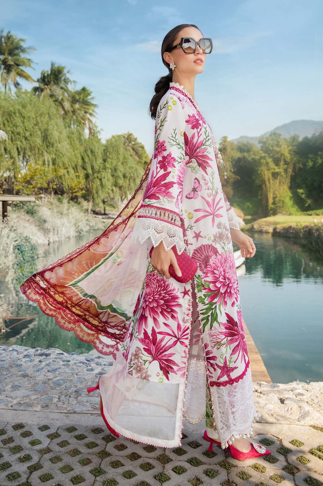 Lawn 3 piece unstitched printed suit - Kapra Collection