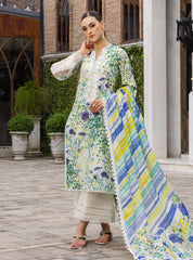 Lawn summer collection 3 piece unstitched digital printed suit - Kapra Collection