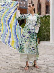 Lawn summer collection 3 piece unstitched digital printed suit - Kapra Collection