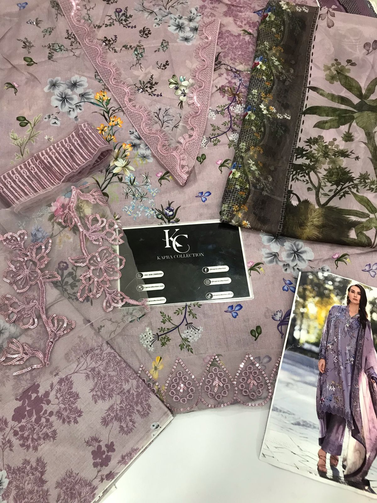 Lawn 3 piece unstitched digital printed suit - Kapra Collection