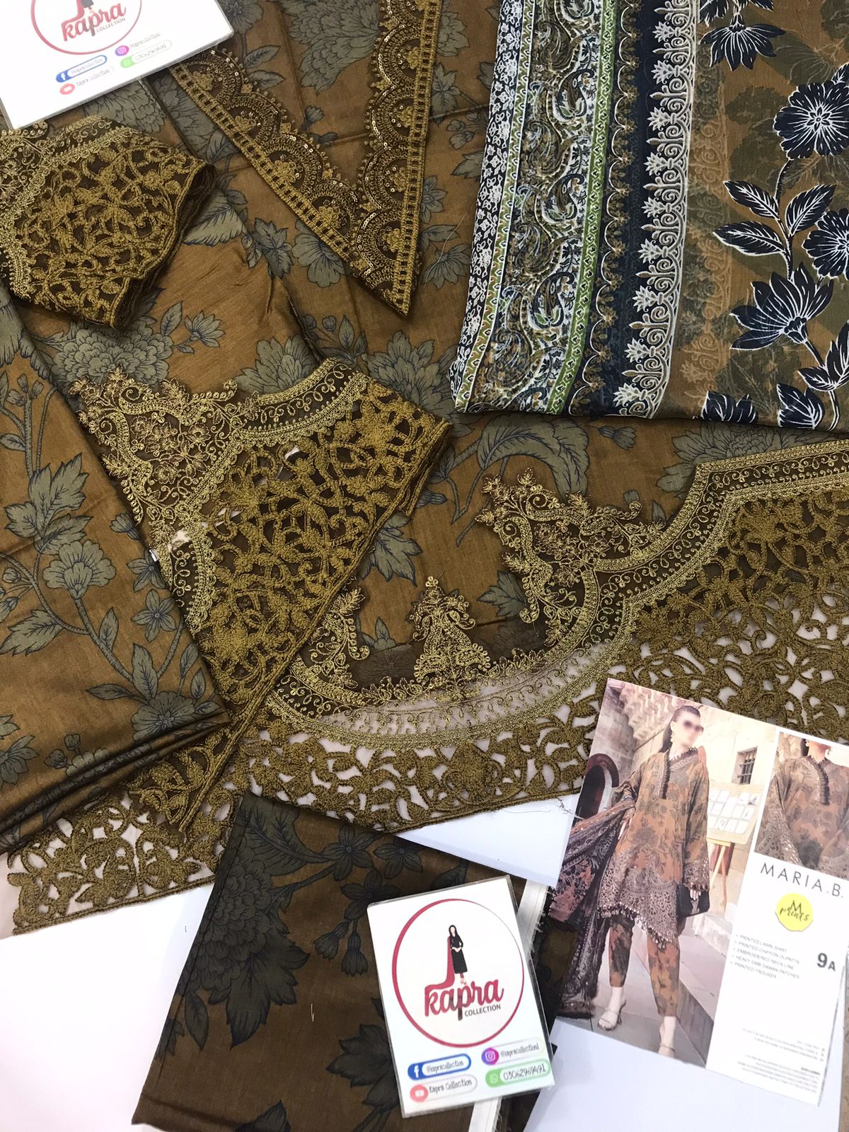 Maria b digital printed lawn unstitched suit - Kapra Collection