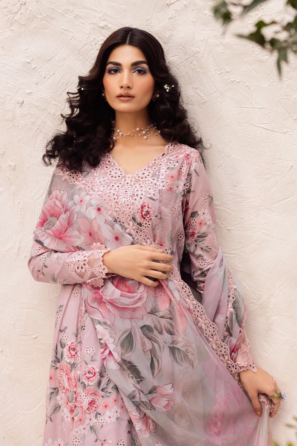 Iznik digital printed with chikankari lawn unstitched suit - Kapra Collection