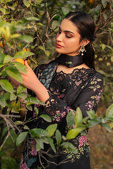Iznik black all-over floral print dress