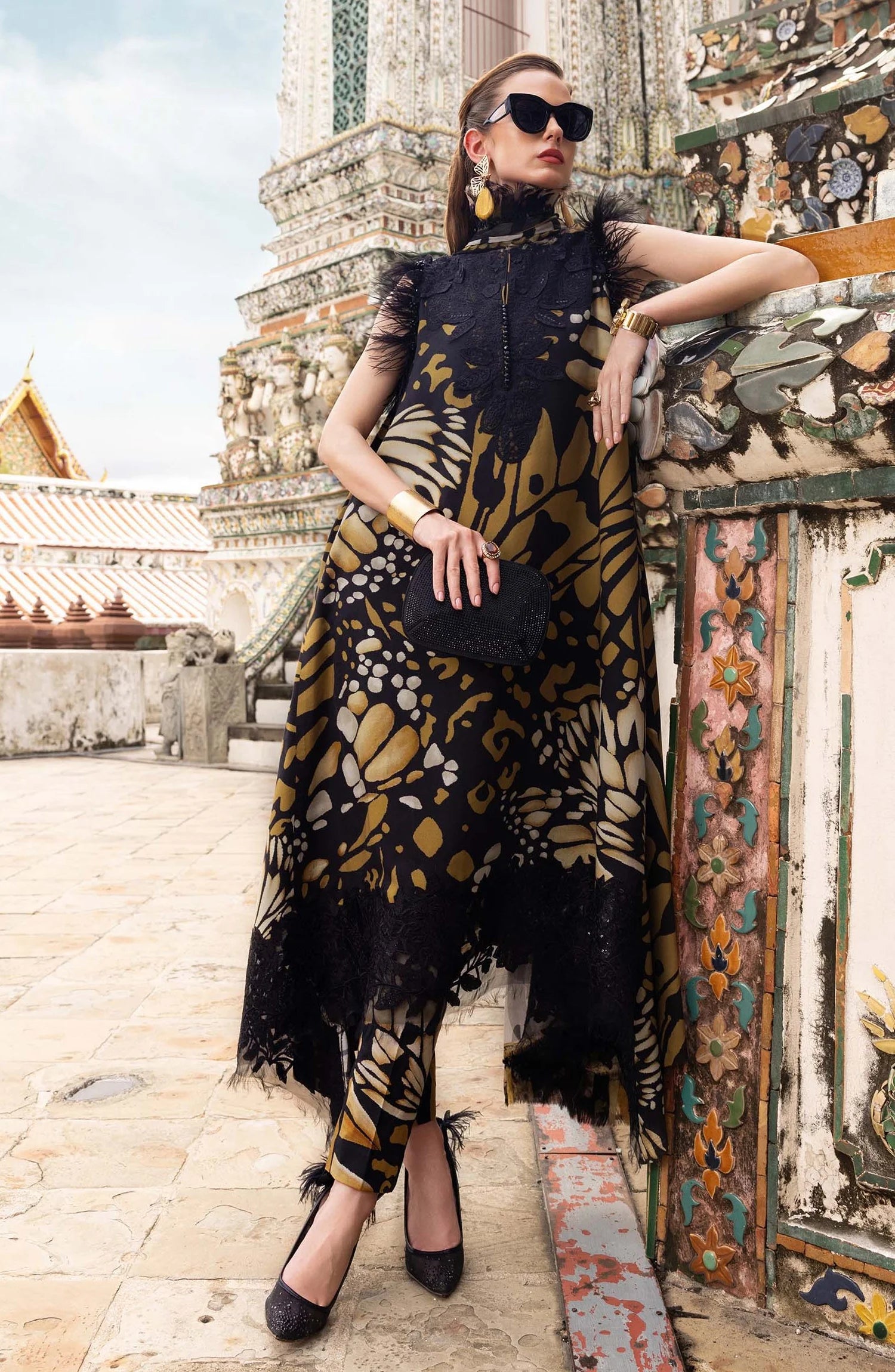03-Piece Printed Lawn Suit - Unstitched - Kapra Collection