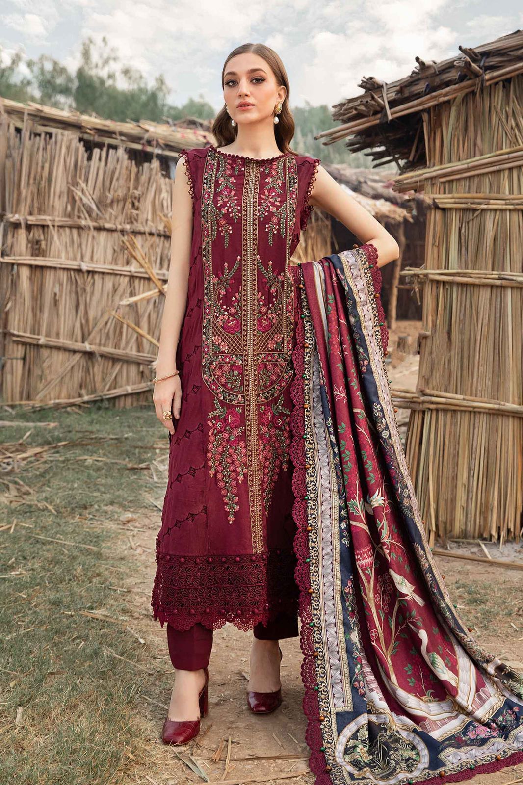 Luxury embroidered Chikankari lawn collection unstitche - Kapra Collection