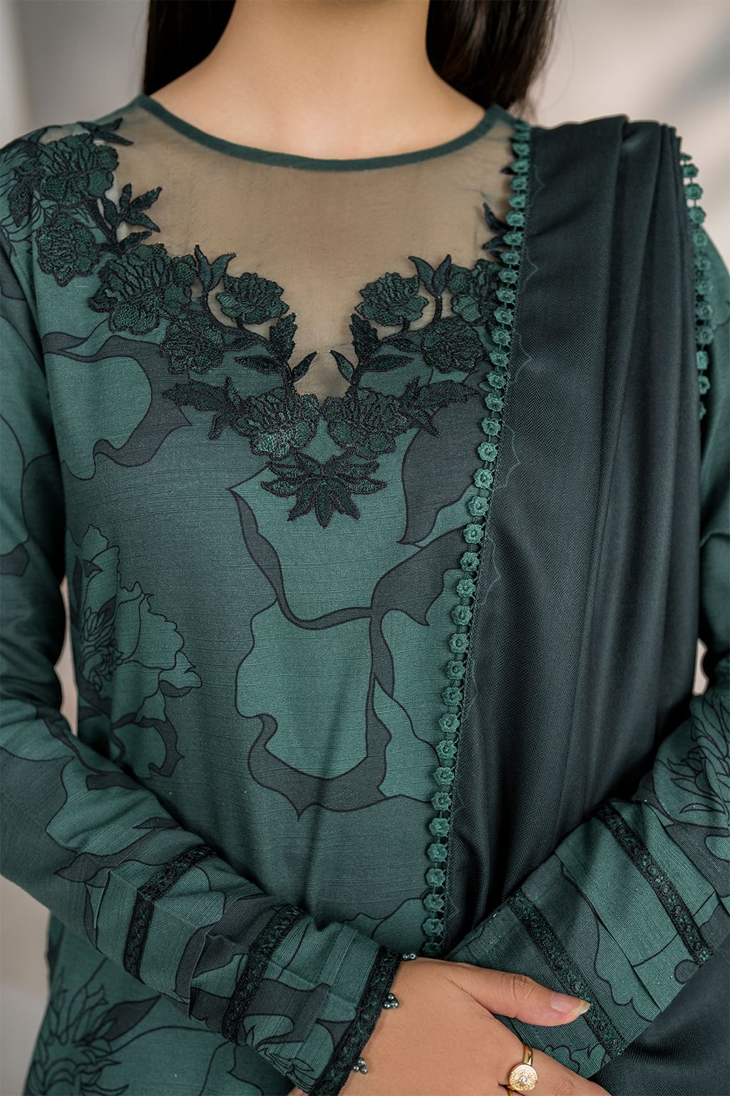 Green Lawn 3Piece Digital Printed Unstitched Dress