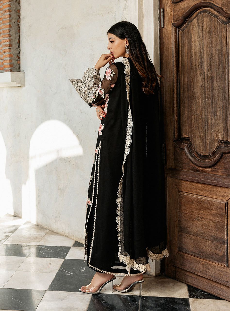 Zc black Luxury unstitched dress
