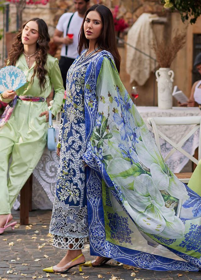Luxury embroidered lawn summer  collection replica unstitched - Kapra Collection