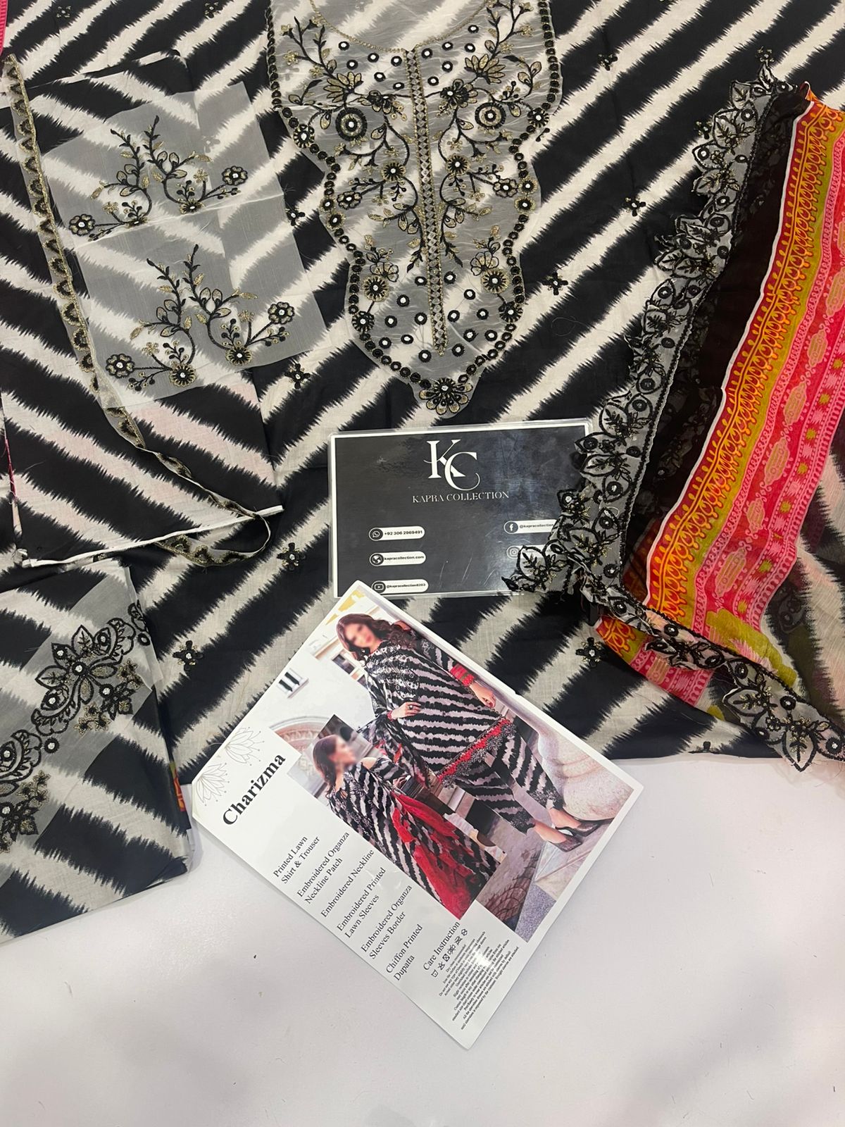 Zebra Lawn unstitched - Kapra Collection