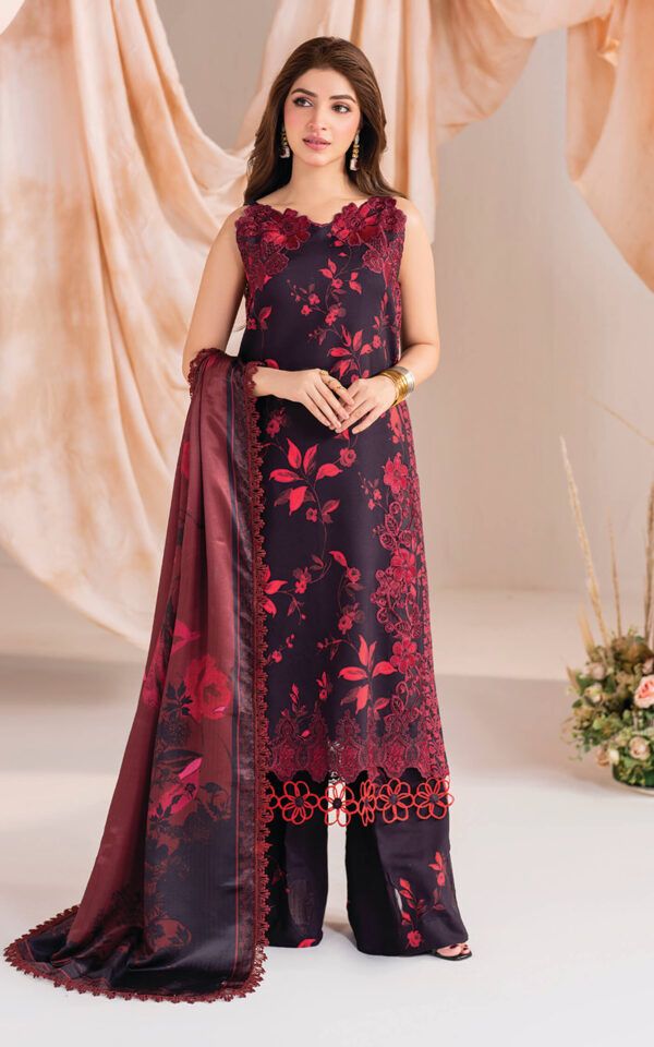 Lawn summer collection 3 piece unstitched digital printed suit - Kapra Collection