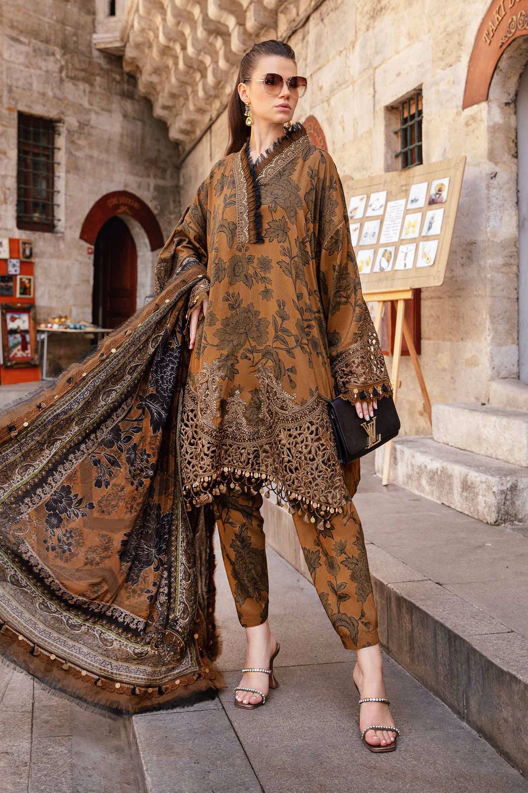 Maria b digital printed lawn unstitched suit - Kapra Collection