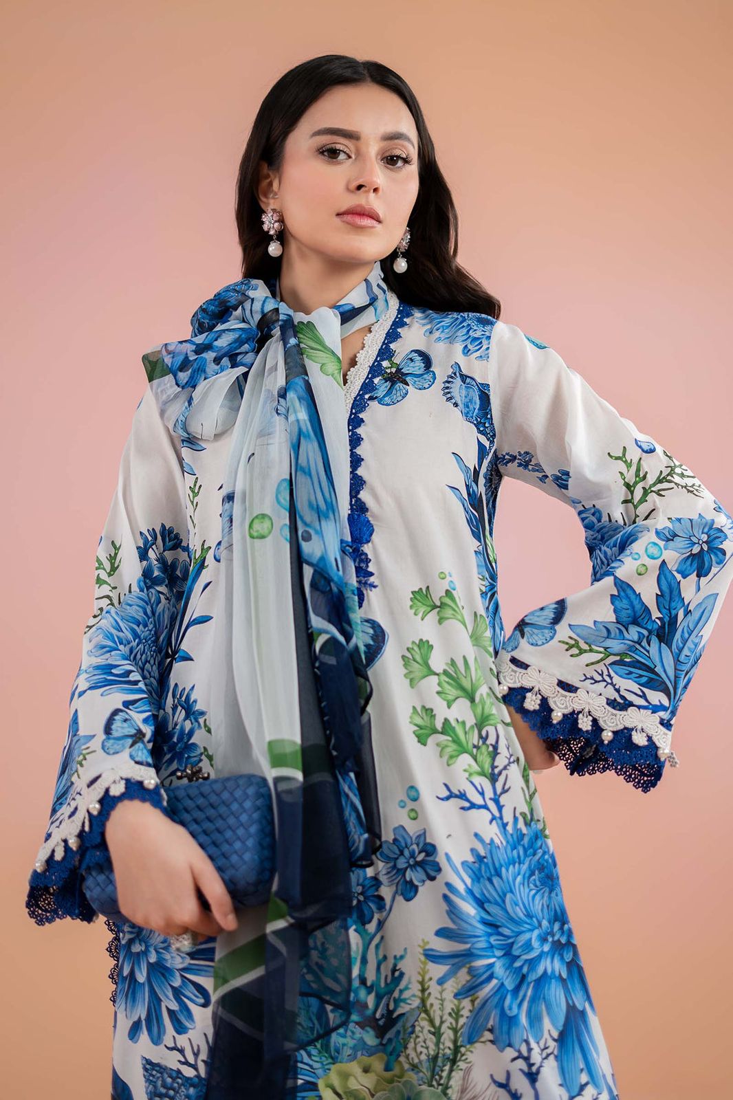 Lawn 3 piece unstitched printed suit - Kapra Collection