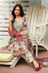 M print digital printed lawn unstitched suit - Kapra Collection