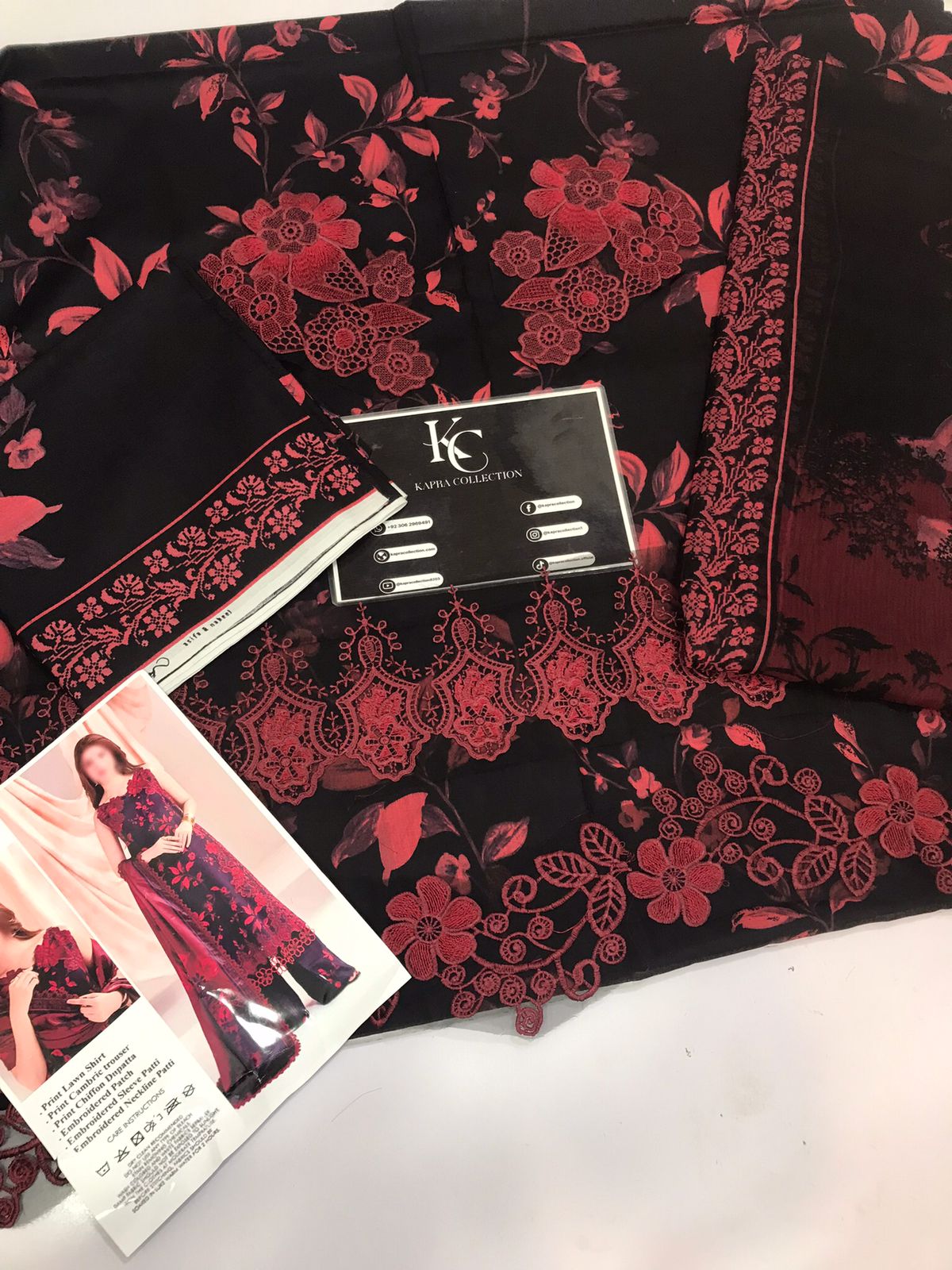 Lawn summer collection 3 piece unstitched digital printed suit - Kapra Collection