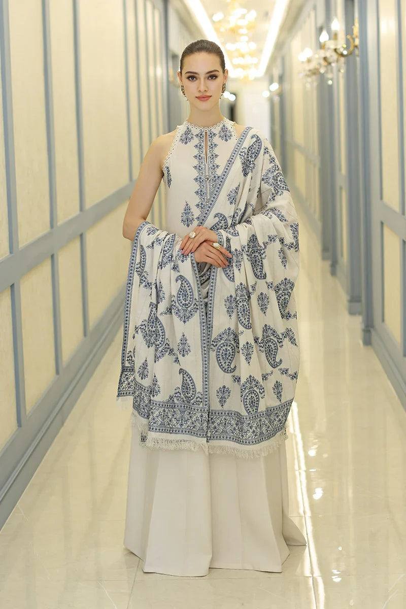 03-Piece Printed Lawn Suit With Chiffon Dupatta | Unstitched