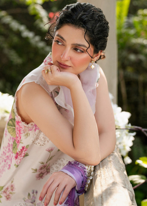 3-Piece Digital Print Embroidered Lawn Dress