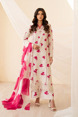 Iznik Lawn Embroidered Chikan 3 piece Dres