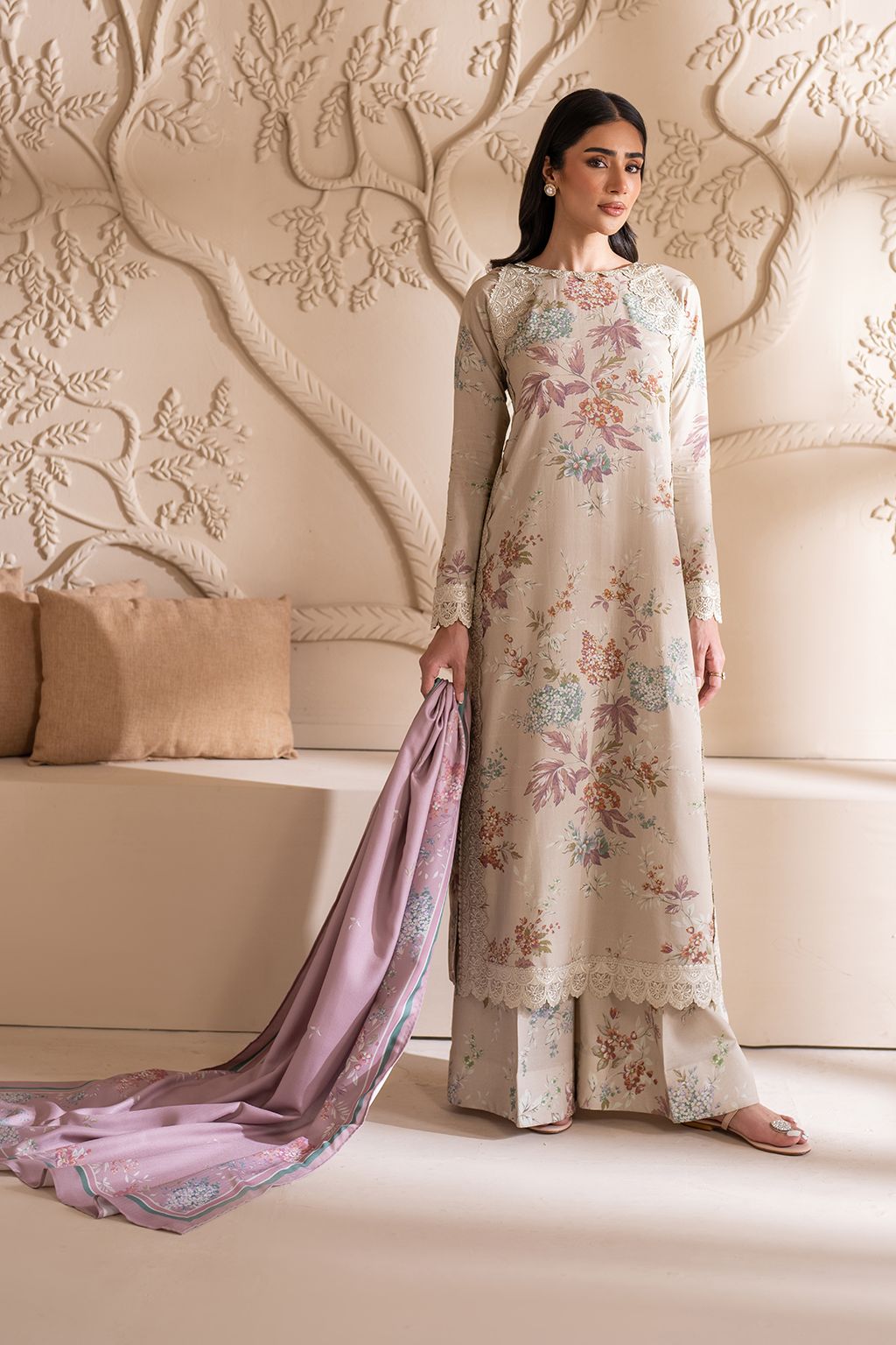 Lawn summer collection 3 piece unstitched digital printed suit - Kapra Collection