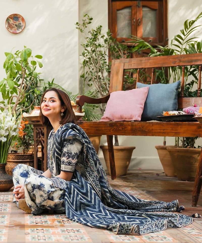 Sapphire White Digital Printed Lawn Collection - Kapra Collection