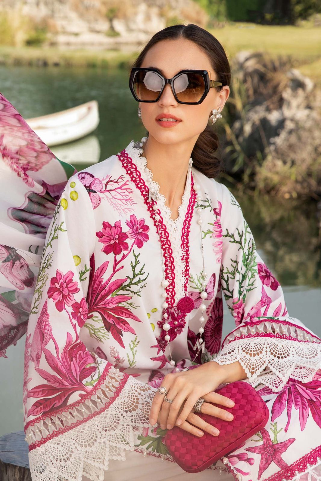 Lawn 3 piece unstitched printed suit - Kapra Collection