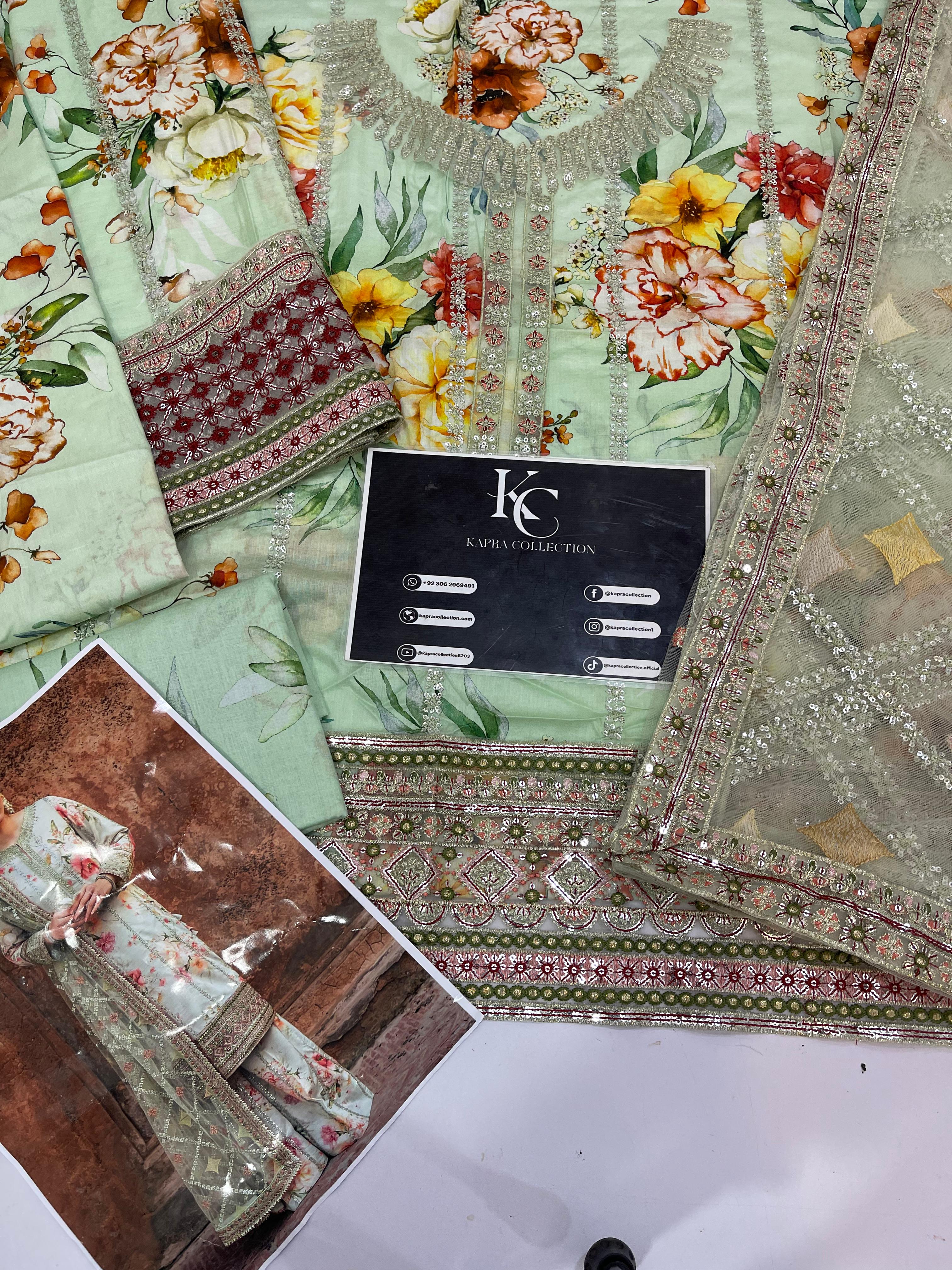 Iznik Lawn luxury Embroidered 3 piece Dres