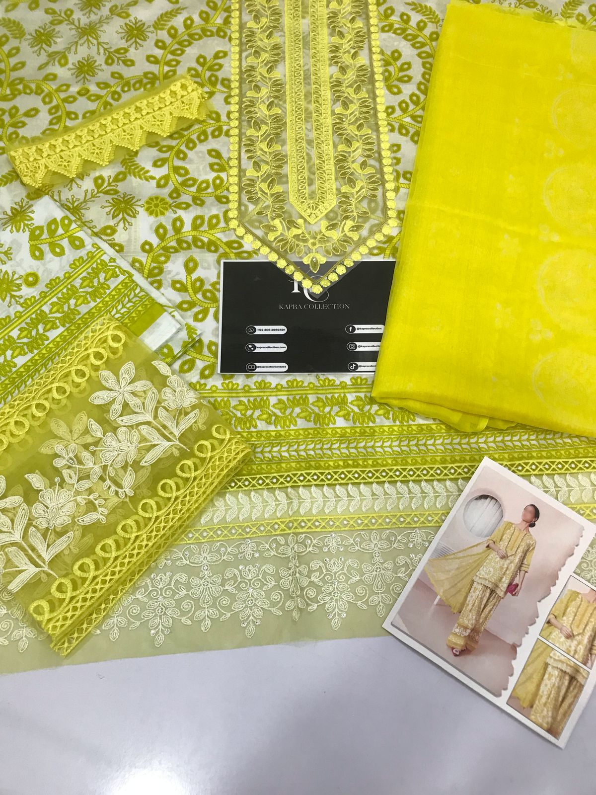 Lawn summer collection 3 piece unstitched digital printed suit - Kapra Collection