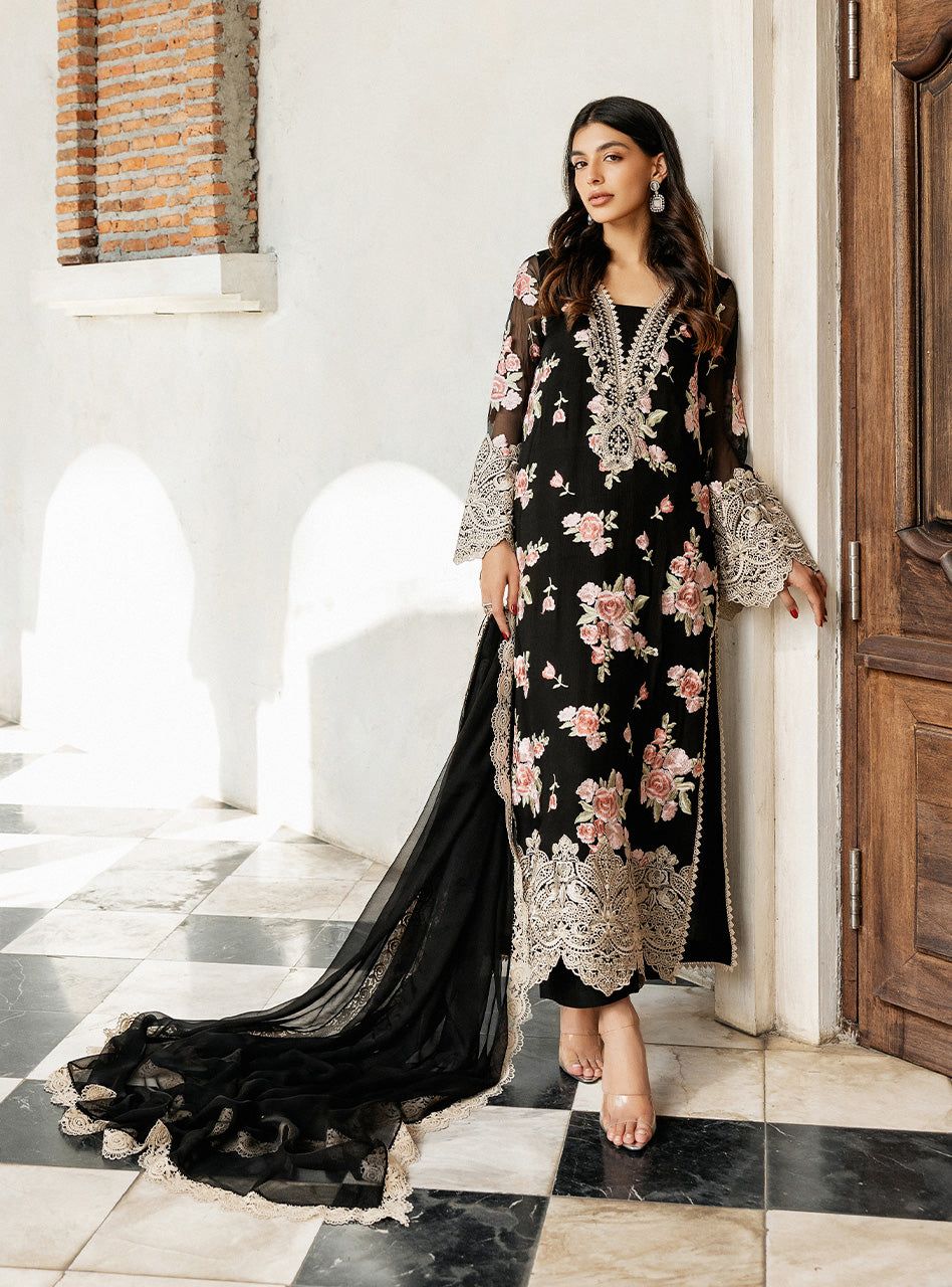 Zc black Luxury unstitched dress