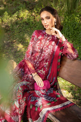 M print mehroon lawn unstitched