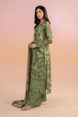 Maria B Green Printed with chikankari Lawn Collection Replica - Kapra Collection