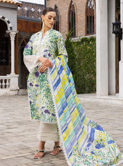 Lawn summer collection 3 piece unstitched digital printed suit - Kapra Collection