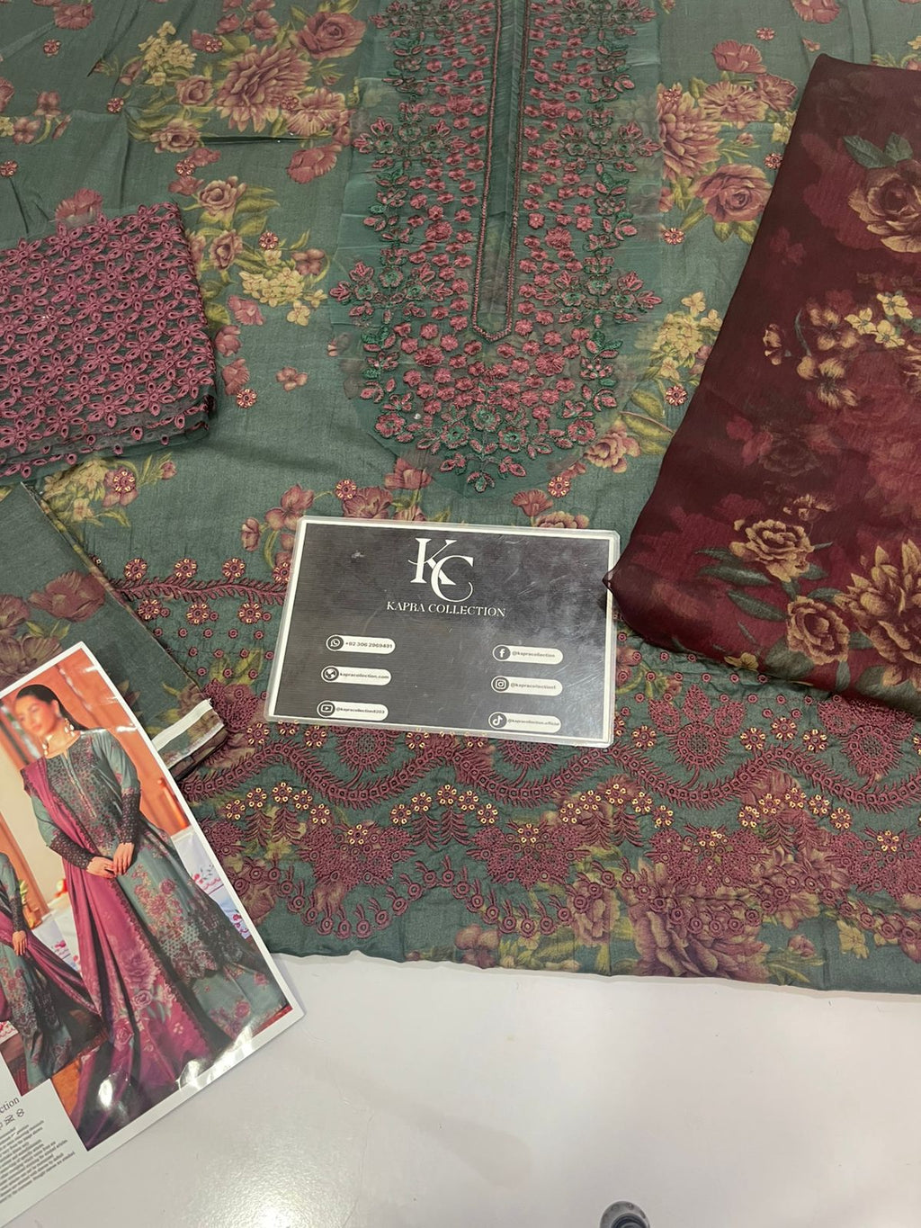 Iznik lawn hit green digital printed suit