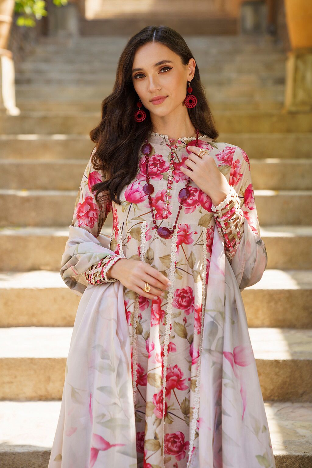 Iznik Embroidered lawn collection replica - Kapra Collection