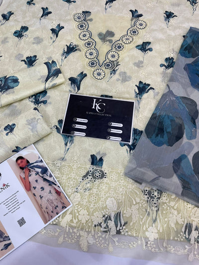 Iznik Lawn Embroidered Chikan 3 piece Dres